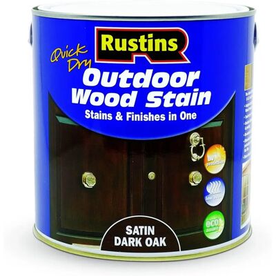 Rustins - Quick Dry Stain Satin - Dark Oak - Wood Stain Rustins - Quick Dry Stain Satin - Dark Oak - Wood Stain