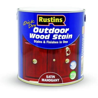 Rustins - Quick Dry Outdoor Wood Stain Satin - Mahogany - 2.5L Rustins - Quick Dry Outdoor Wood Stain Satin - Mahogany - 2.5L