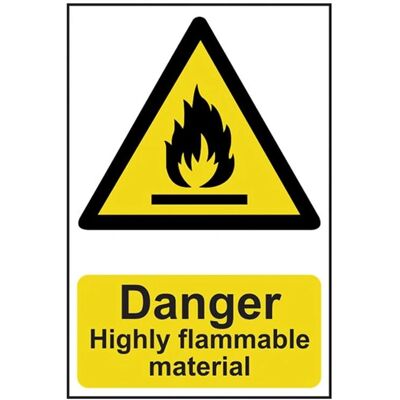 Scan Highly Flammable Material PVC 200 x 300mm - Sign Scan Highly Flammable Material PVC 200 x 300mm - Sign