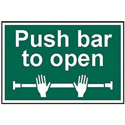 Spectrum Safety Sign Push Bar To Open - PVC 300x200mm Spectrum Safety Sign Push Bar To Open - PVC 300x200mm