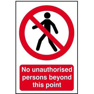 Panneau de Sécurité Scan Aucune Personne Non Autorisée Au-Delà de Ce Point - PVC 400 x 600mm - Publicité Panneau de Sécurité Scan Aucune Personne Non Autorisée Au-Delà de Ce Point - PVC 400 x 600mm - Publicité