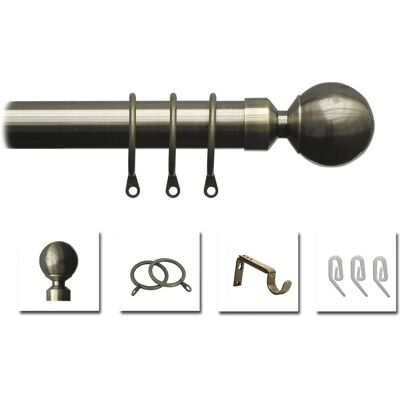 JD Williams 25-28mm Ball Extendable Curtain Pole Antique Brass - Curtain Pole JD Williams 25-28mm Ball Extendable Curtain Pole Antique Brass - Curtain Pole