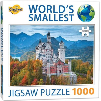 Puzzle le plus petit de 1000 pièces - Château de Neuschwanstein - Publicité Puzzle le plus petit de 1000 pièces - Château de Neuschwanstein - Publicité