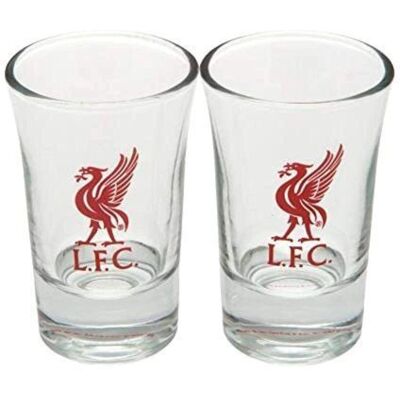 Liverpool FC Liverpool Pack de 2 verres à shot - Verres avec l'emblème de Liverpool FC - Publicité Liverpool FC Liverpool Pack de 2 verres à shot - Verres avec l'emblème de Liverpool FC - Publicité