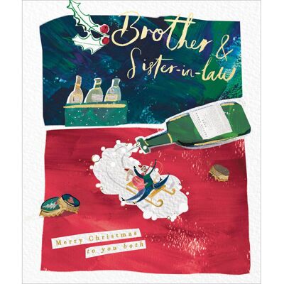 Woodmansterne - Brother & Sister-In-Law Festive Cheer Beer Christmas Card Woodmansterne - Brother & Sister-In-Law Festive Cheer Beer Christmas Card