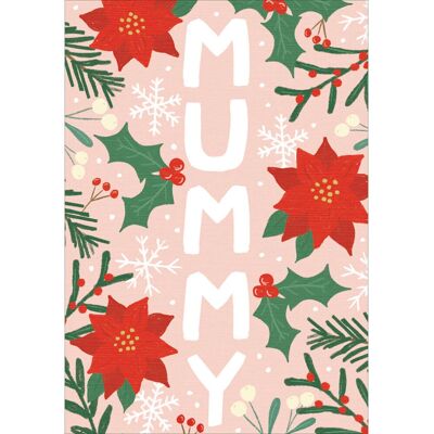 Woodmansterne Mummy Poinsettia Christmas Card - Christmas Card Woodmansterne Mummy Poinsettia Christmas Card - Christmas Card