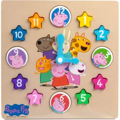 Grafix Peppa Pig Wooden Shape Sorter - Colors & Shapes Clock Puzzle Grafix Peppa Pig Wooden Shape Sorter - Colors & Shapes Clock Puzzle