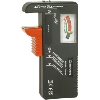 Mercury Battery Tester - Universal, Analog, Compact - Battery Test Mercury Battery Tester - Universal, Analog, Compact - Battery Test