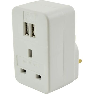 Mercury 429.690UK White Dual USB Indoor Charger - Mobile Device Mercury 429.690UK White Dual USB Indoor Charger - Mobile Device