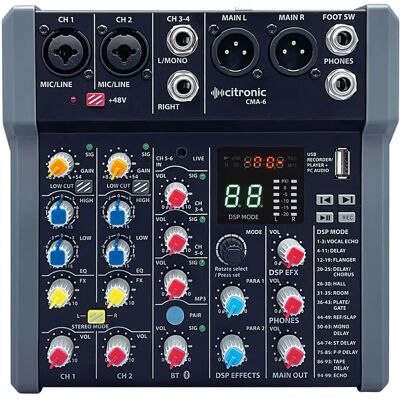 Citronic - CMA-6 - DSP FX - Bluetooth - Audio mixer Citronic - CMA-6 - DSP FX - Bluetooth - Audio mixer