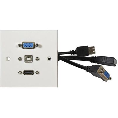 Av:Link - 1 Gang Wall Plate - HDMI 2.0 - VGA - Wall Plate Av:Link - 1 Gang Wall Plate - HDMI 2.0 - VGA - Wall Plate