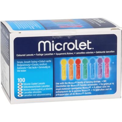 Lancettes Colorées Microlet Bayer - 28g/0.5mm - Lancettes - Publicité Lancettes Colorées Microlet Bayer - 28g/0.5mm - Lancettes - Publicité