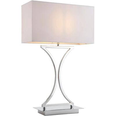 Lampada da Tavolo Endon Epalle Cromata e Bianca - Illuminazione Lampada da Tavolo Endon Epalle Cromata e Bianca - Illuminazione