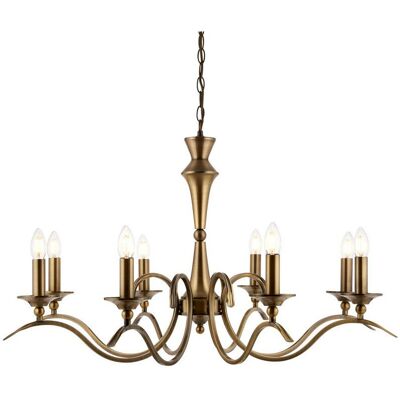 Lampadario 8 luci in ottone antico Endon Kora - Stile industriale Lampadario 8 luci in ottone antico Endon Kora - Stile industriale