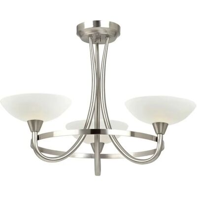 Lampadario da soffitto Cagney 3 luci Satin Chrome Endon - Lampadario Lampadario da soffitto Cagney 3 luci Satin Chrome Endon - Lampadario