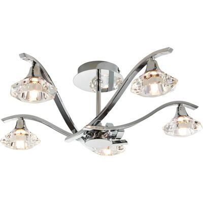 Lampadario Semi-Flush Langella 5 Luci - Lampadario Lampadario Semi-Flush Langella 5 Luci - Lampadario