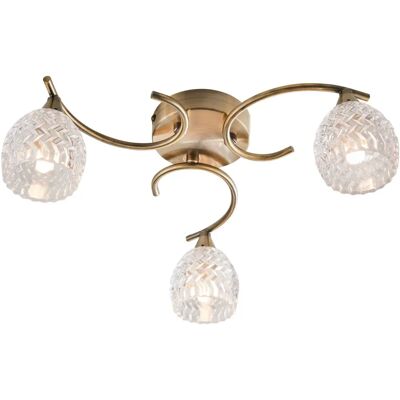 Lampadario Boyer 3 Luci Semi-Flush Ottone Antico Lampadario Boyer 3 Luci Semi-Flush Ottone Antico
