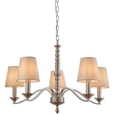 Endon Astaire 5 Light Multi Arm Ceiling Pendant Satin Nickel - Ceiling Pendant Endon Astaire 5 Light Multi Arm Ceiling Pendant Satin Nickel - Ceiling Pendant