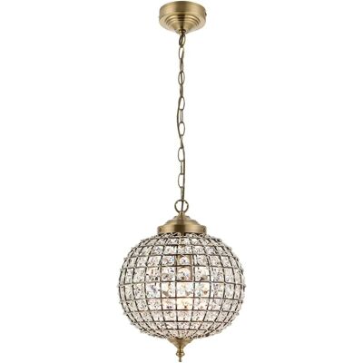 Lampadario a Sospensione Globale Tanaro 1 Luce - Ottone Antico - 60W E27 Lampadario a Sospensione Globale Tanaro 1 Luce - Ottone Antico - 60W E27