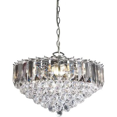 Lampadario a Sospensione Fargo 6 Luci - Cromo, Altezza Regolabile Lampadario a Sospensione Fargo 6 Luci - Cromo, Altezza Regolabile