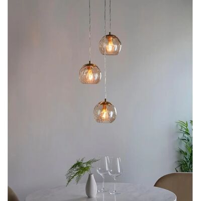 Suspension à 3 lumières Endon Lighting Dimple - Lustre - Publicité Suspension à 3 lumières Endon Lighting Dimple - Lustre - Publicité