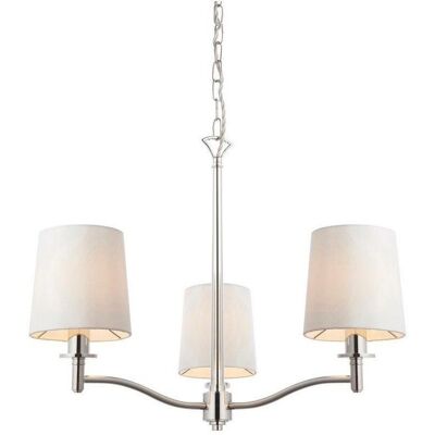 Suspension Vintage Ortona de 3 Lumières Netlighting - Abat-Jours en Tissu Blanc - Éclairage Suspendu - Publicité Suspension Vintage Ortona de 3 Lumières Netlighting - Abat-Jours en Tissu Blanc - Éclairage Suspendu - Publicité