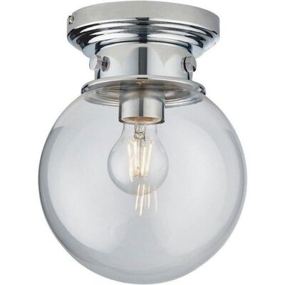 Netlighting Cheswick Lampada da Soffitto Semi Incasso Cromo, Globo in Vetro Trasparente IP44 Netlighting Cheswick Lampada da Soffitto Semi Incasso Cromo, Globo in Vetro Trasparente IP44