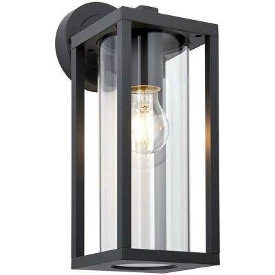 Endon Lighting Endon Hamden Single Light Outdoor Wall Lantern - Outdoor Wall Light - Black - Modern - E27 - 10W - IP44 Endon Lighting Endon Hamden Single Light Outdoor Wall Lantern - Outdoor Wall Light - Black - Modern - E27 - 10W - IP44