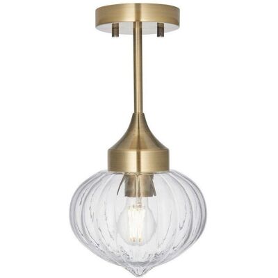 Lampe semi-flush Endon Addington Classic - Nickel poli, Verre nervuré, 20cm, Dimmable - Publicité Lampe semi-flush Endon Addington Classic - Nickel poli, Verre nervuré, 20cm, Dimmable - Publicité