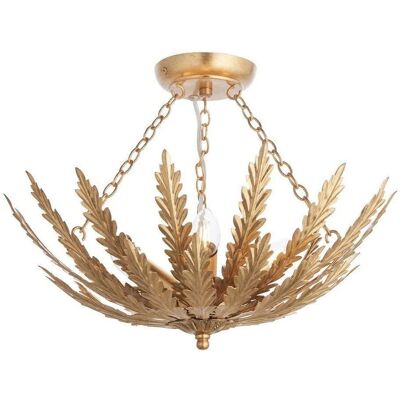 Lustre Semi-Flush Feuille d'Or Endon Delphine - Luminaire de plafond - Publicité Lustre Semi-Flush Feuille d'Or Endon Delphine - Luminaire de plafond - Publicité