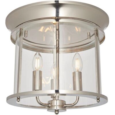 Lustre rond Hampworth Endon 3 bougies Nickel brillant - Lustre de plafond - Publicité Lustre rond Hampworth Endon 3 bougies Nickel brillant - Lustre de plafond - Publicité