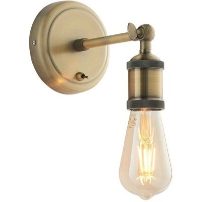 Endon Lighting Hal Antique Brass Wall Light - Wall Light Endon Lighting Hal Antique Brass Wall Light - Wall Light