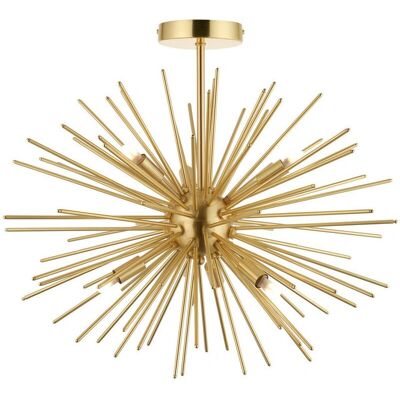 Netlighting Orta Multi Arm Lamp - Satin Brass Semi Flush Ceiling Light Netlighting Orta Multi Arm Lamp - Satin Brass Semi Flush Ceiling Light