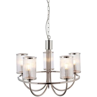 Endon - Henbury 5 - Argent - Nickel brillant - Lampe de plafond - Publicité Endon - Henbury 5 - Argent - Nickel brillant - Lampe de plafond - Publicité