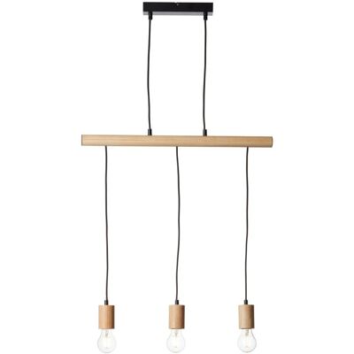 Netlighting Sven Suspension - Noir Mat, Bois Naturel, 3 Ampoules - Lampe Plafond - Publicité Netlighting Sven Suspension - Noir Mat, Bois Naturel, 3 Ampoules - Lampe Plafond - Publicité