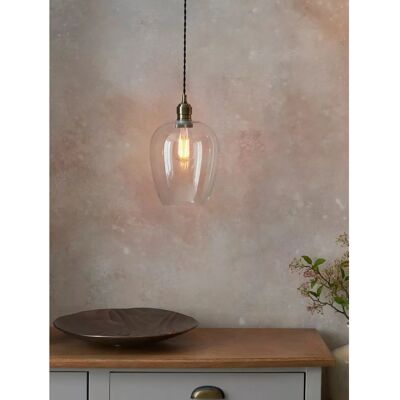 ENDON Stourton Antique Brass Glass Pendant Light ENDON Stourton Antique Brass Glass Pendant Light
