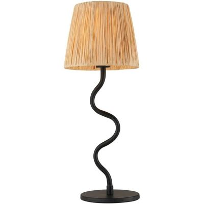 Lampe de Table Endon Wriggle - Métal & Raffia - Design Moderne - Publicité Lampe de Table Endon Wriggle - Métal & Raffia - Design Moderne - Publicité
