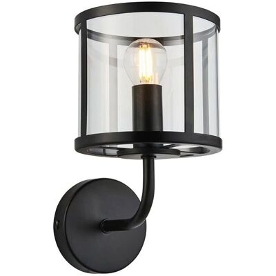 Endon - Hopton Glass Shade Wall Lamp - Matt Black - E14 - Wall Lamp - Publicité Endon - Hopton Glass Shade Wall Lamp - Matt Black - E14 - Wall Lamp - Publicité