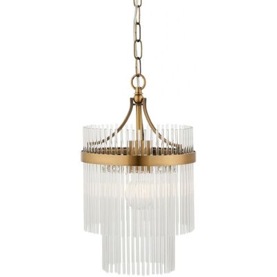 Endon Collection Lighting Marietta Pendant Ceiling Light - Antique Brass - Glass Endon Collection Lighting Marietta Pendant Ceiling Light - Antique Brass - Glass