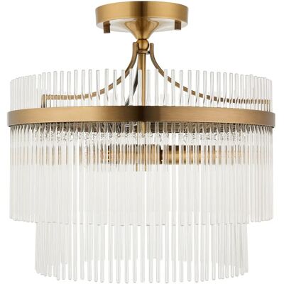 Endon Collection Marietta Ceiling Light - Antique Brass - Clear Glass - E14 Endon Collection Marietta Ceiling Light - Antique Brass - Clear Glass - E14