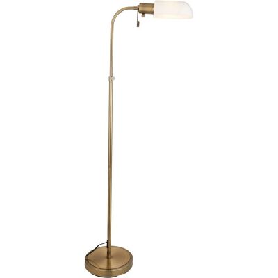 Luxia Ellis Glass Floor Lamp - Antique Brass - Height Adjusting Luxia Ellis Glass Floor Lamp - Antique Brass - Height Adjusting