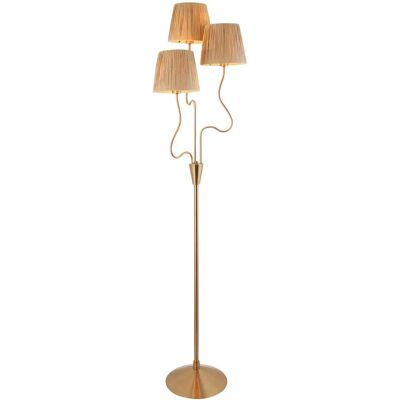 Luxia Tiverton 3 Light Floor Lamp - Brushed Brass - Classic Modern Design Luxia Tiverton 3 Light Floor Lamp - Brushed Brass - Classic Modern Design
