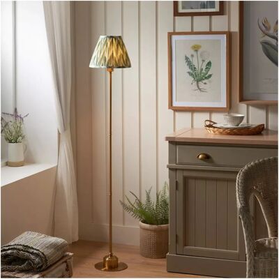 Luxia - Ashurst - Brushed Brass - Green Shade - Floor Lamp Luxia - Ashurst - Brushed Brass - Green Shade - Floor Lamp
