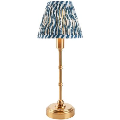 Luxia Ashurst 395 - Brushed Brass - Blue Shade - Table Lamp Luxia Ashurst 395 - Brushed Brass - Blue Shade - Table Lamp