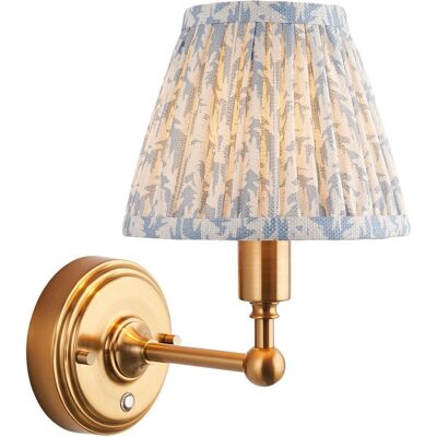 Luxia - Ashurst - Brushed Brass - Blue Shade - Wall Light Luxia - Ashurst - Brushed Brass - Blue Shade - Wall Light