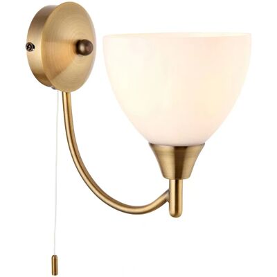 Applique Endon Lighting Alton - Ottone antico, Vetro opale, E14 Applique Endon Lighting Alton - Ottone antico, Vetro opale, E14