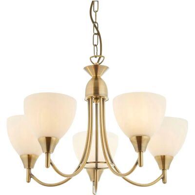 Lampadario a 5 fiamme Alton - Ottone Antico Lampadario a 5 fiamme Alton - Ottone Antico