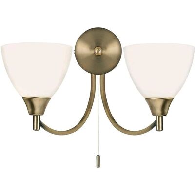 Applique da parete Endon Lighting Alton 2 Luci - Ottone Antico, Vetro Opale Applique da parete Endon Lighting Alton 2 Luci - Ottone Antico, Vetro Opale