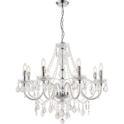 Lustre Netlighting Clarence 8 lumières - Gris moderne - Publicité Lustre Netlighting Clarence 8 lumières - Gris moderne - Publicité