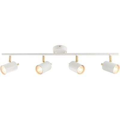Endon Lighting Endon Gull 4 Light LED Ceiling Spotlight Bar Fitting - White/Brass Endon Lighting Endon Gull 4 Light LED Ceiling Spotlight Bar Fitting - White/Brass